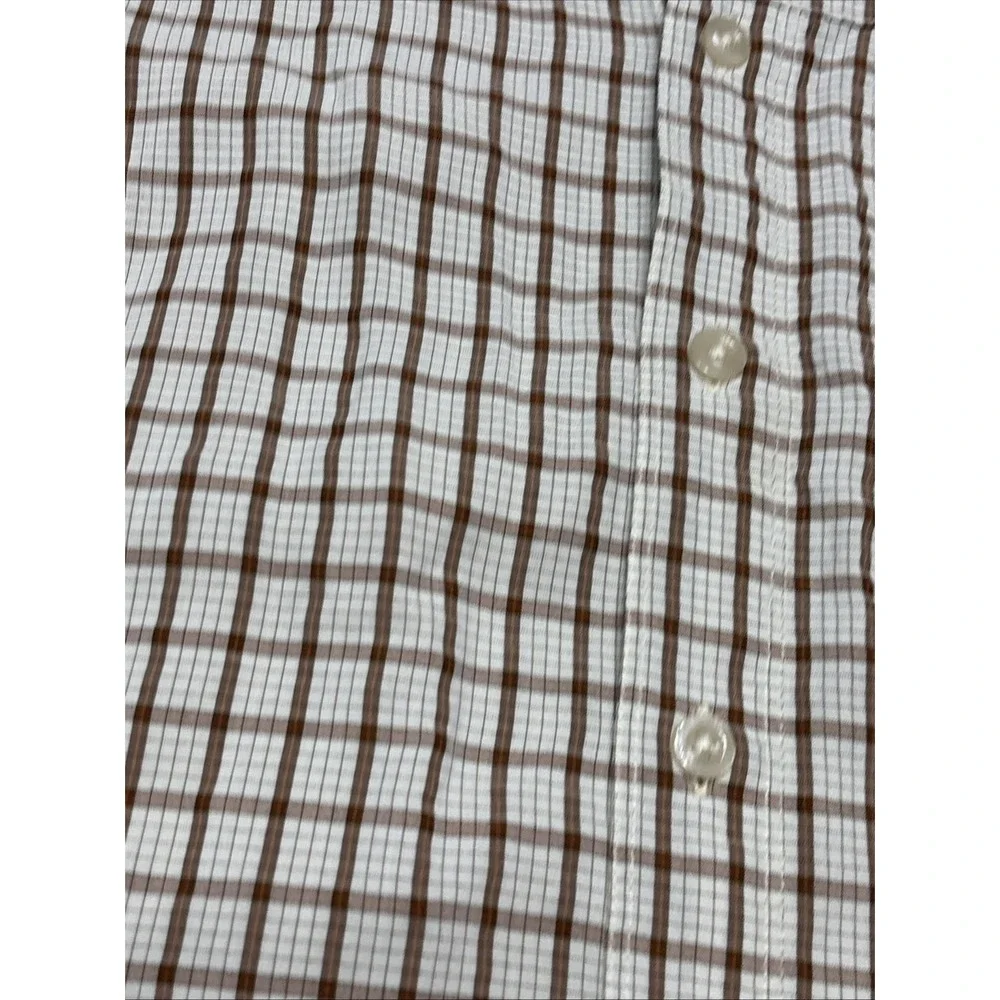 Men's The North Face‎ Brown Check Modal Hiking Button Up Shirt Size XL
